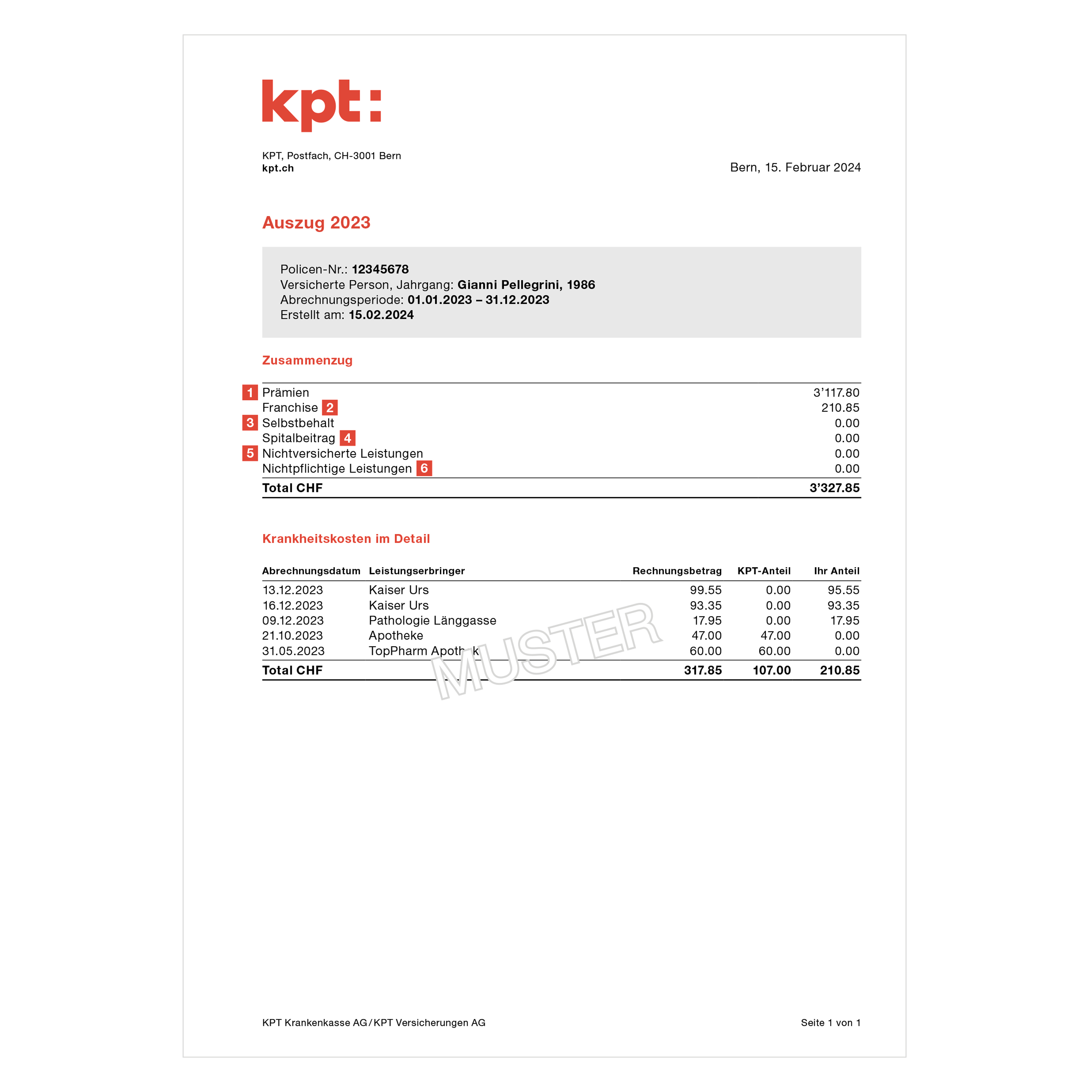 Krankenkasse Steuerbescheinigung