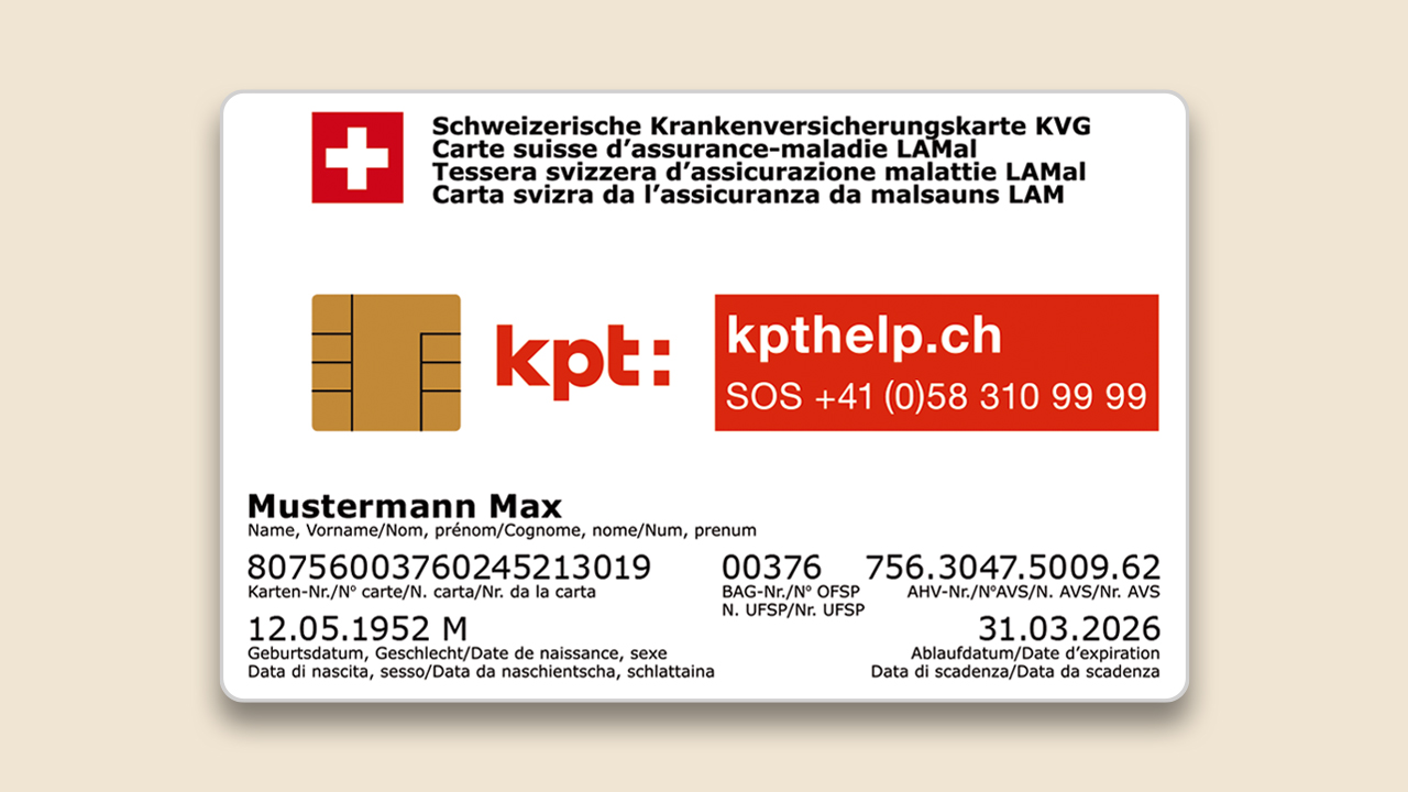 The image shows the front of the KPT Card.