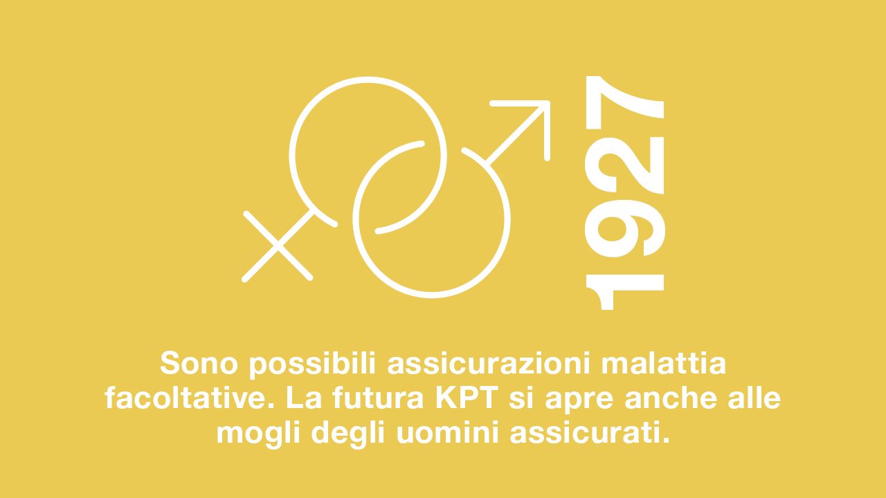 1927: La futura KPT è ora aperta anche alle mogli degli uomini assicurati.