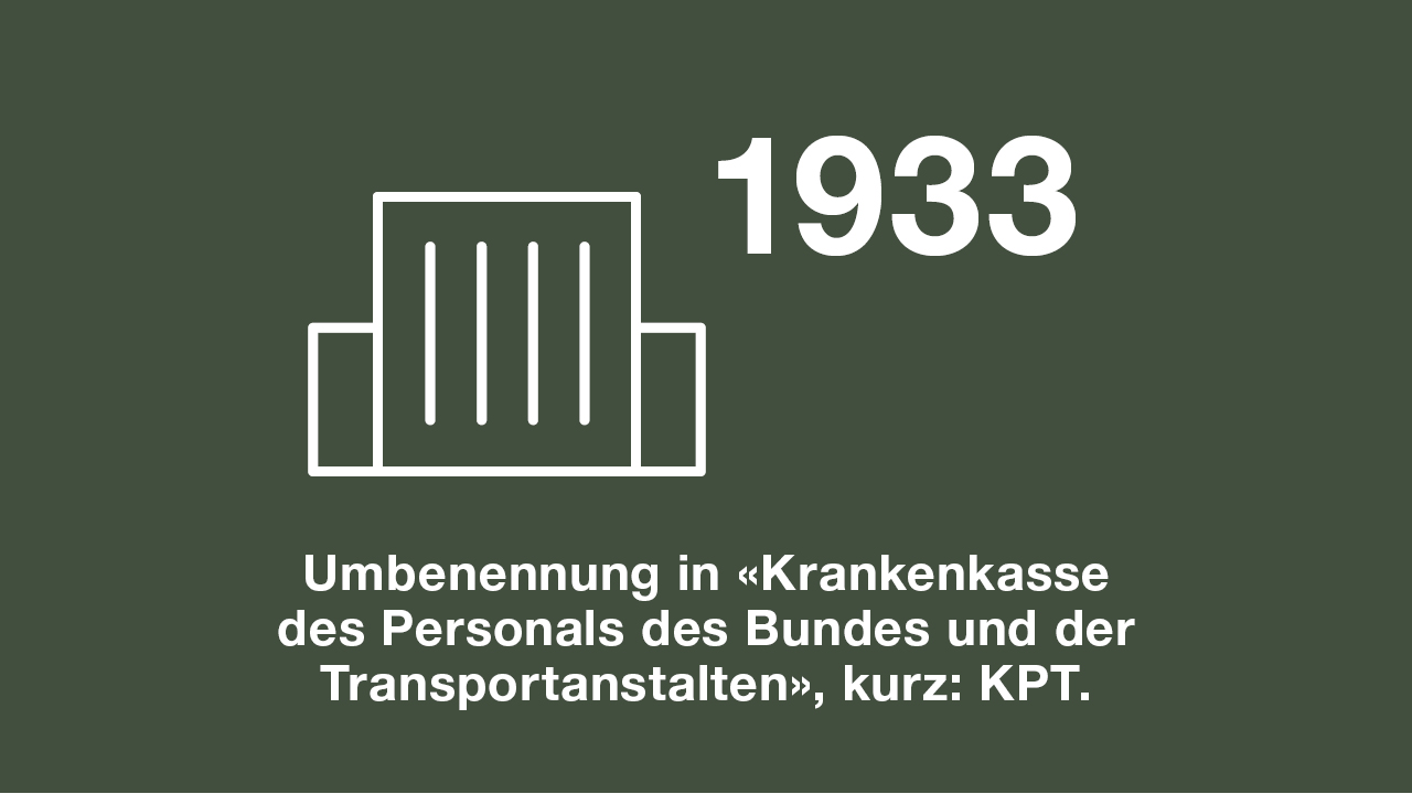 Umbenennung in "Krankenkasse des Personals des Bundes und der Transportanstalten", kurz: KPT.
